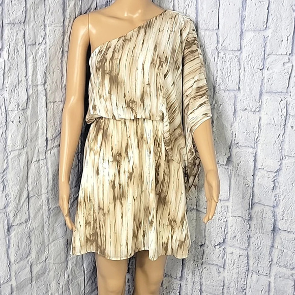CARAMELA Mocha‎ One Shoulder Dress Size Small - Picture 1 of 7